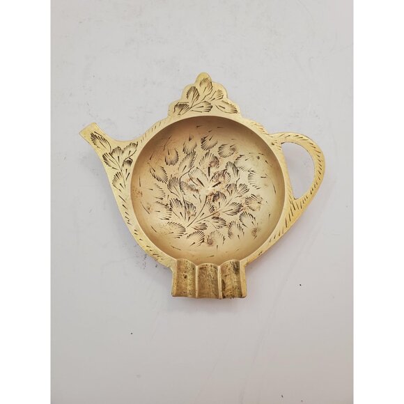 Vintage Brass teapot Ashtray - VTG small brass Ashtray Teapot shape . - Picture 2 of 10